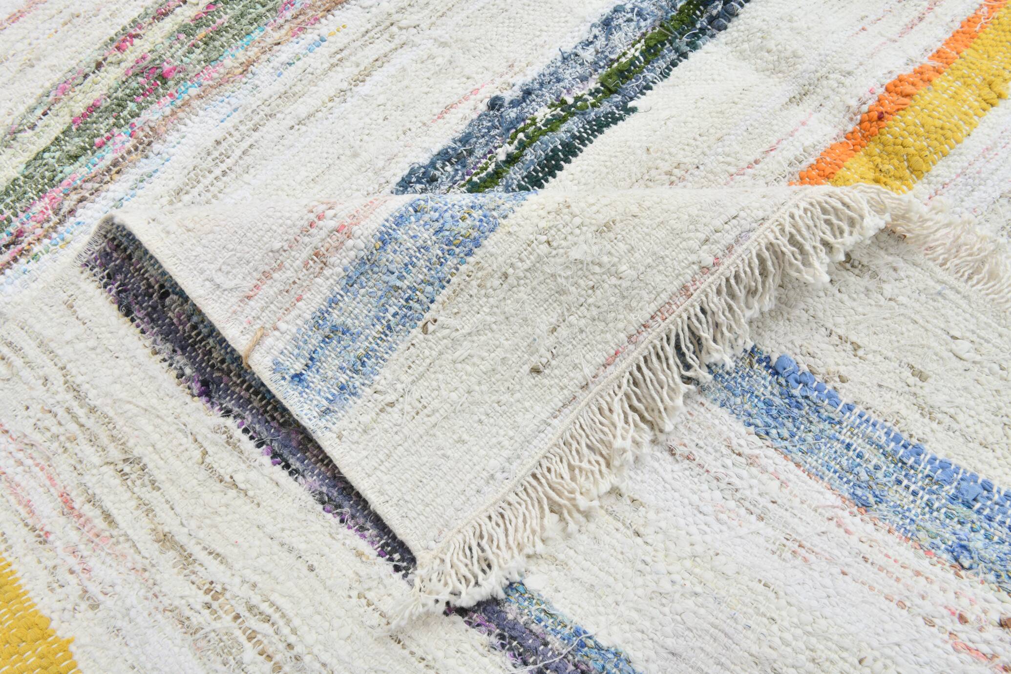 5x8 Colorful Striped Vintage Kilim Rug, 149x238Cm