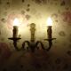 Lustre 5 braches + 2 appliques bronze