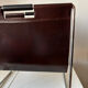 Leather and chrome magazine rack Brabantia