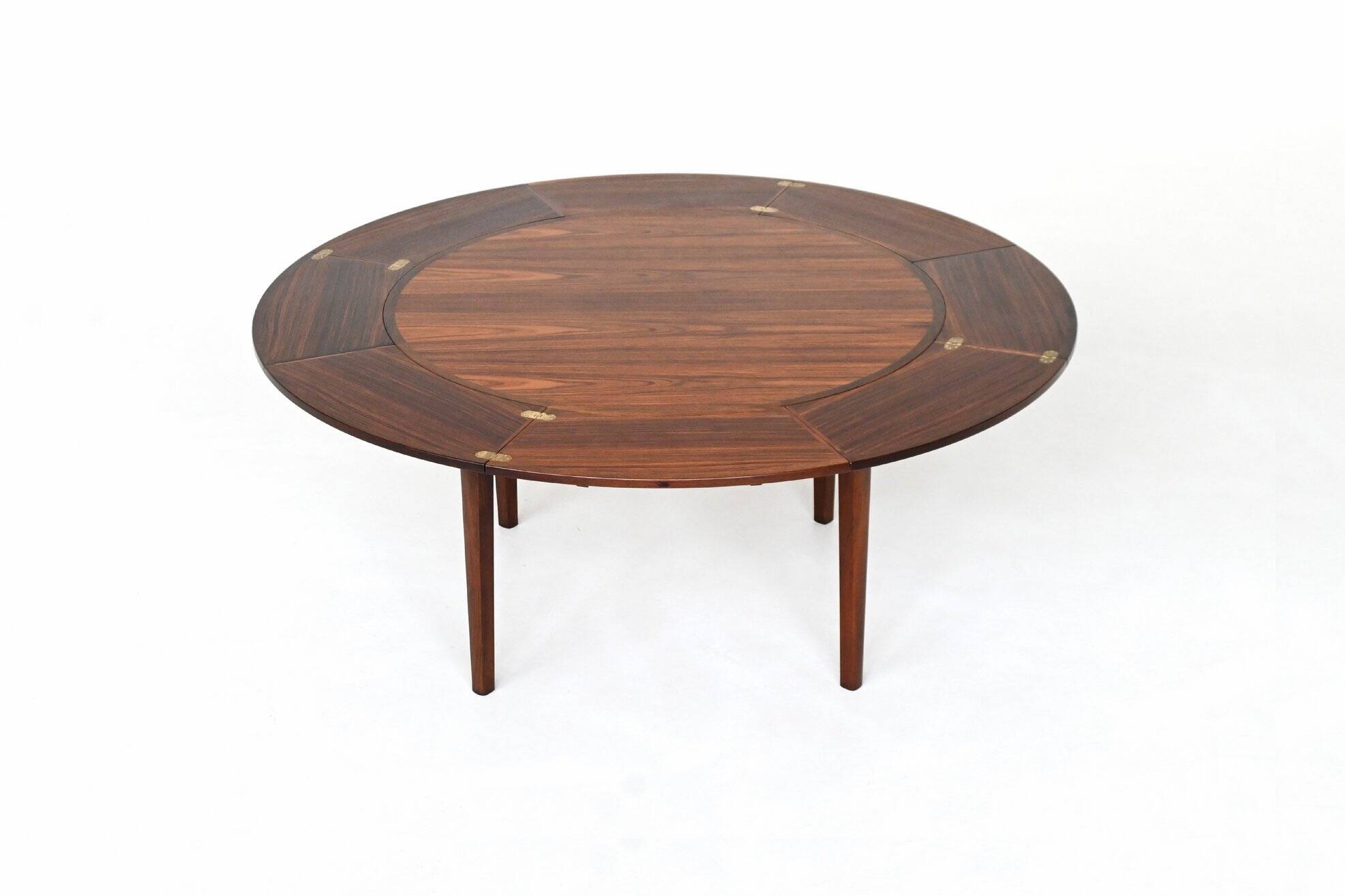 Dyrlund Lotus Flip Flap dining table in rosewood Denmark 1960