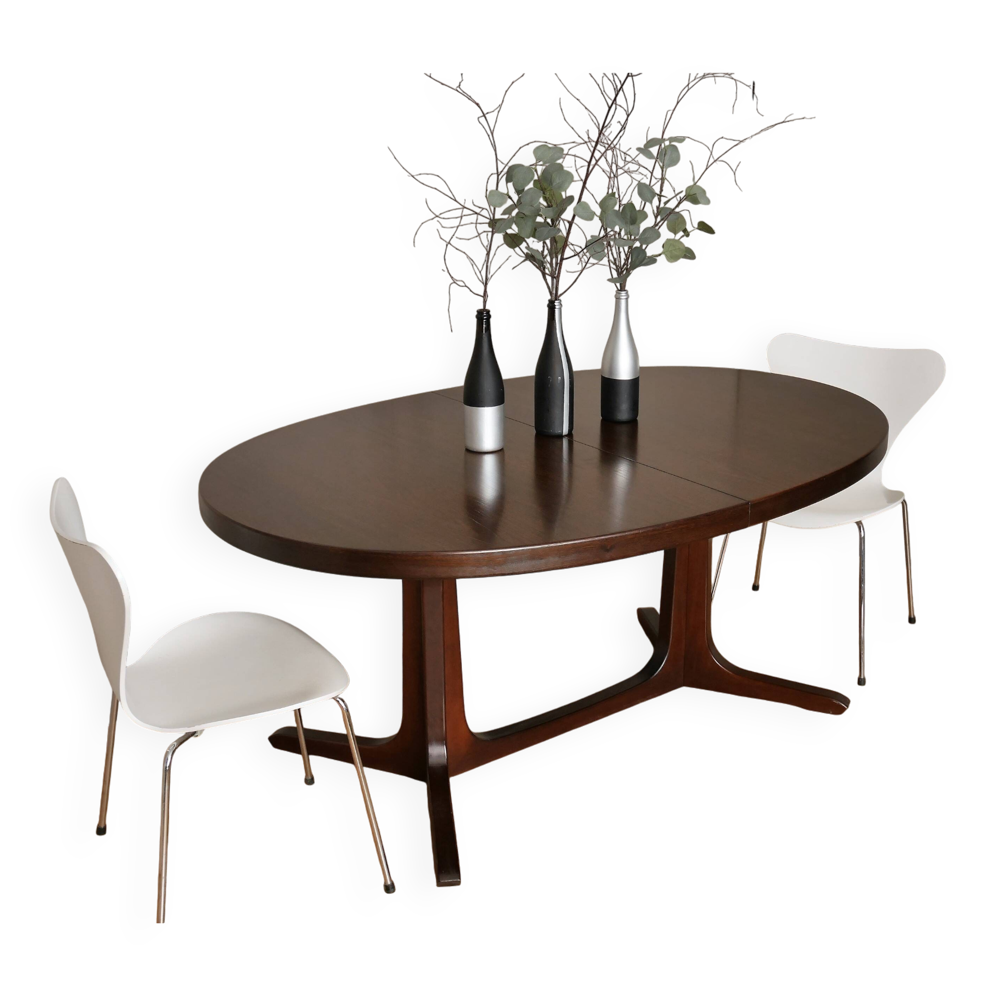 Table ovale extensible  Baumann 250cm design scandinave vintage 60 70 rallonges orme