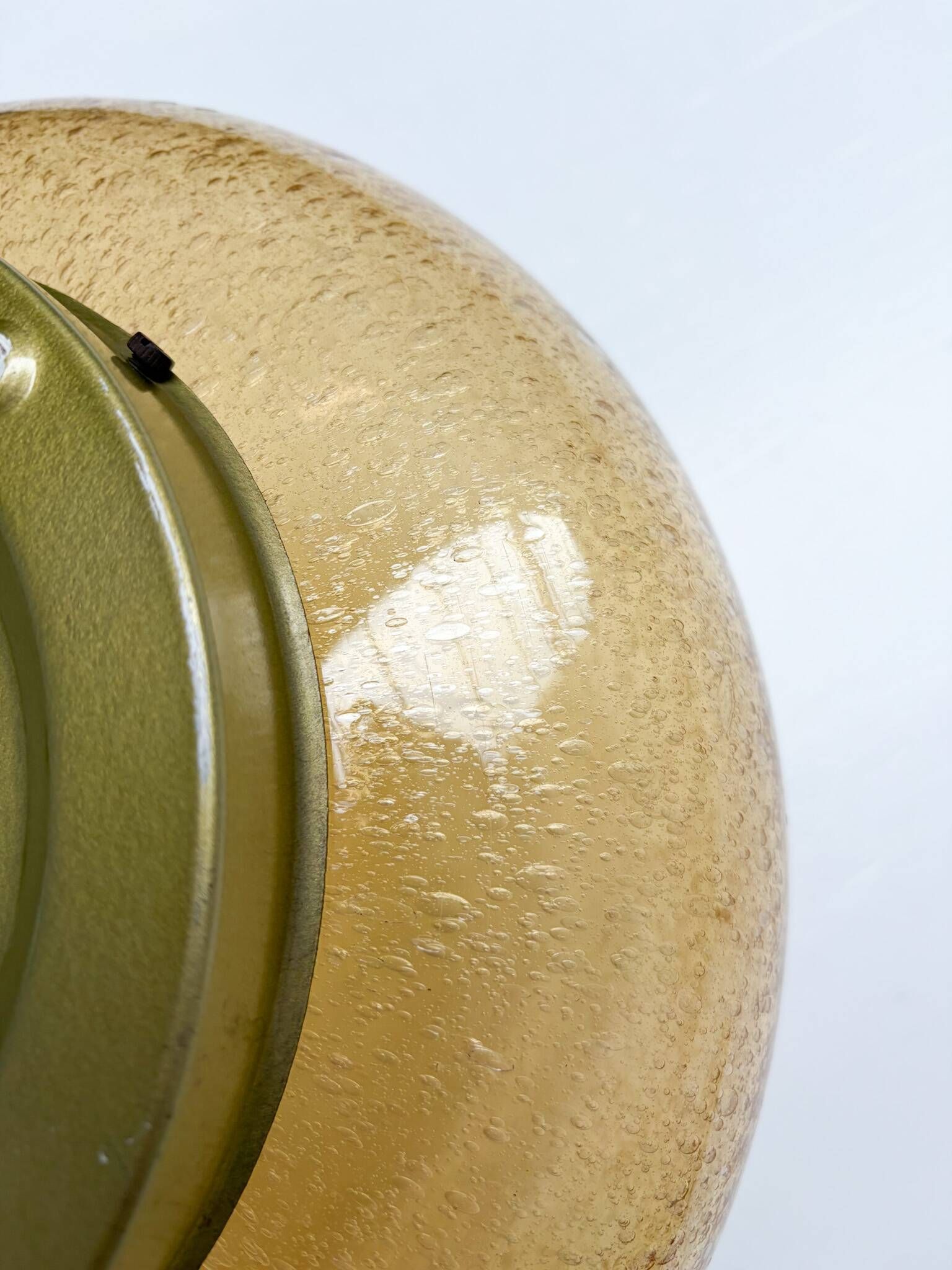 Ceiling or wall lamp in amber mushroom style, 1960s.