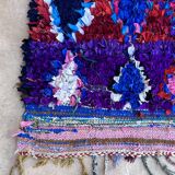 Moroccan carpet Boucherouite colored - 128 x 226 cm