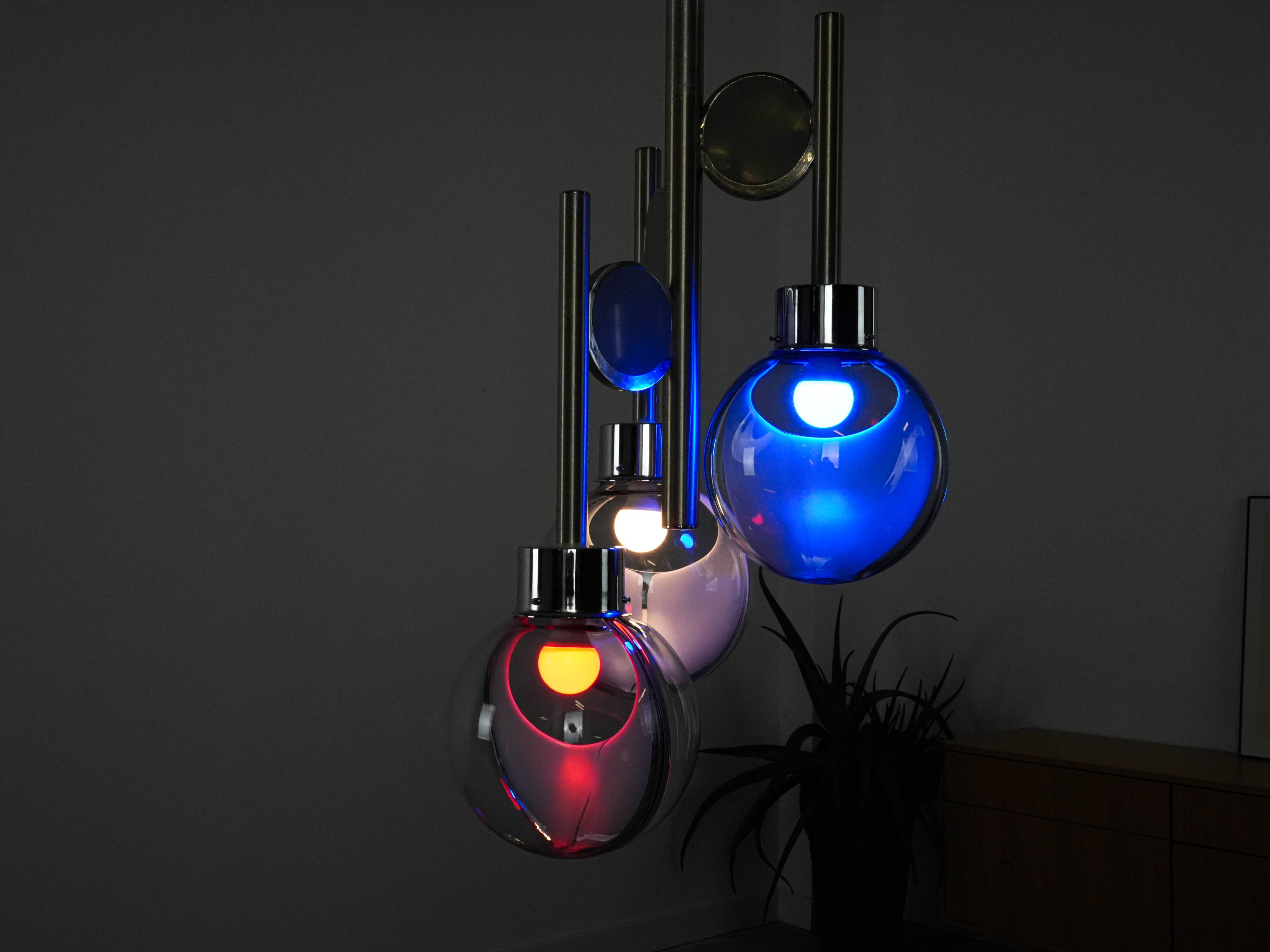 Space Age chandelier, Murano glass, 1970s, made in Italy