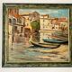 Painting signed Filhos oil on panel 1950 "Martigues"