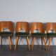 Set 4 chairs in beech Jirak Mid-Century Czechoslovakia 1960 s