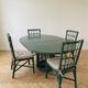 Ensemble salle à manger vintage rotin et frêne vert