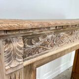 Old solid oak fireplace mantle from the late 19th century