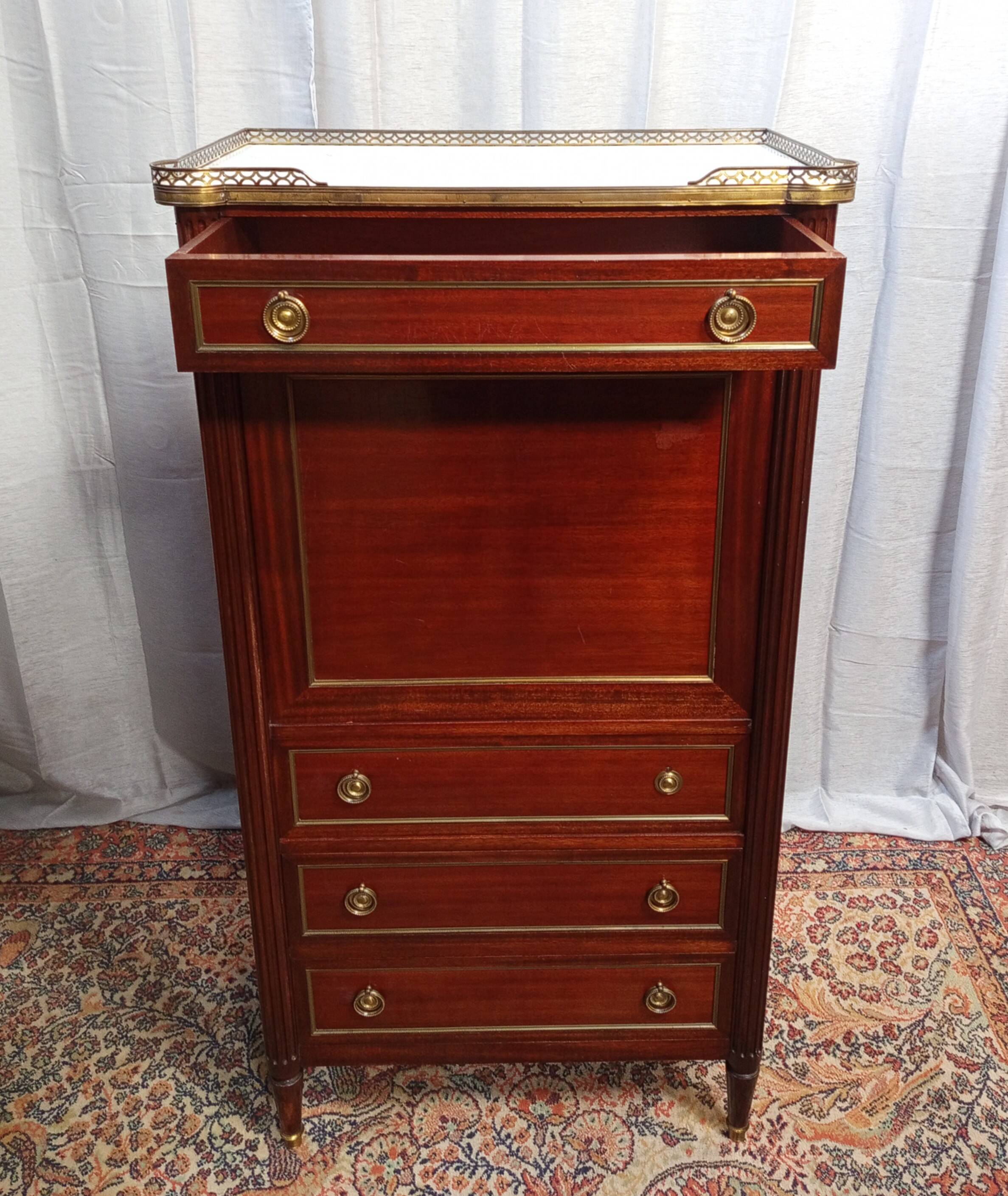 Maurice HIRSH for Maison Jansen Louis XVI style mahogany secretary