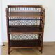 Bookcase - Bibus - 3 levels - woven rattan - bamboo - Vintage - 70s