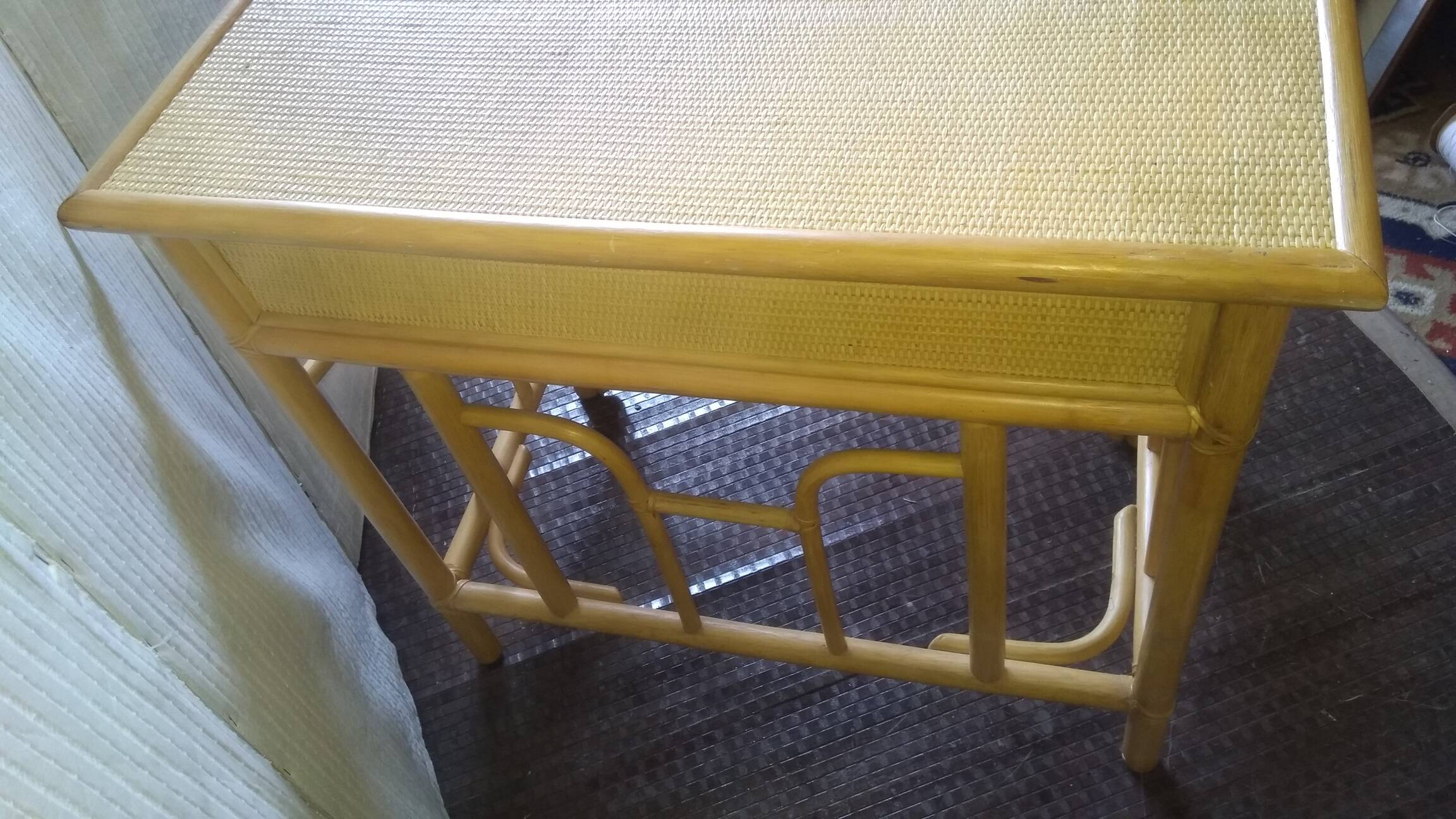 Rattan and bamboo desk or console