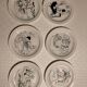 Lot 6 humorous plates by Jean Bellus
