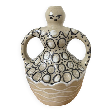 Vase antrhopomorphe Folk Art femme