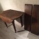 Round table old solid oak wheels 2 extensions folding sides