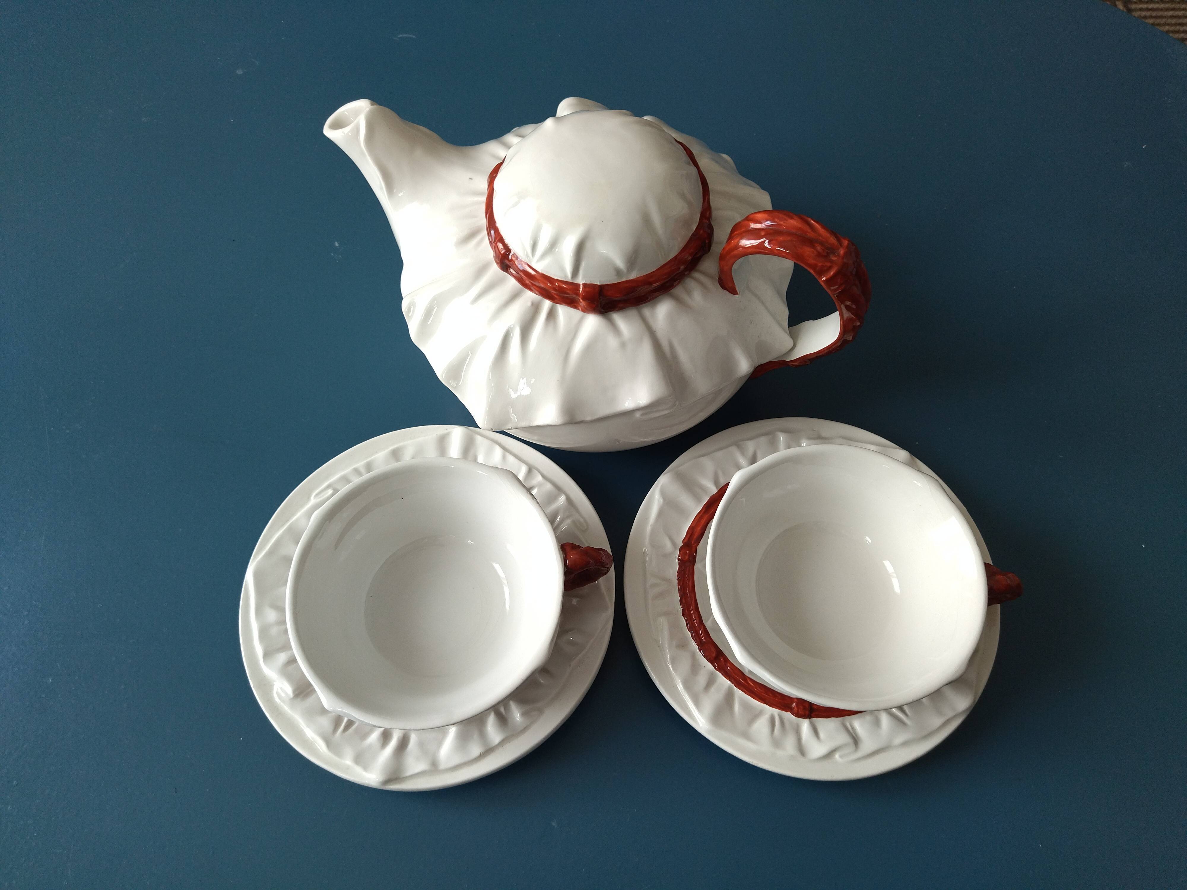 Tea set 2 people Chaumette in vintage ceramic