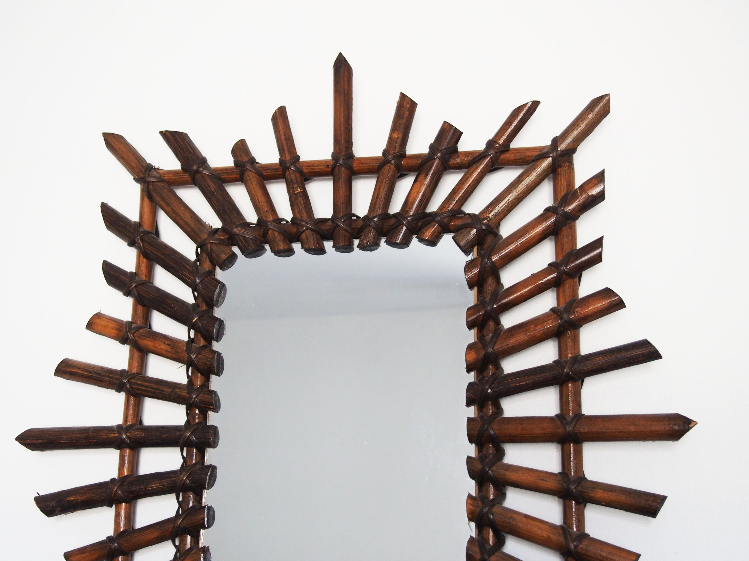 Miroir rectangle en rotin 53 x 63 cm