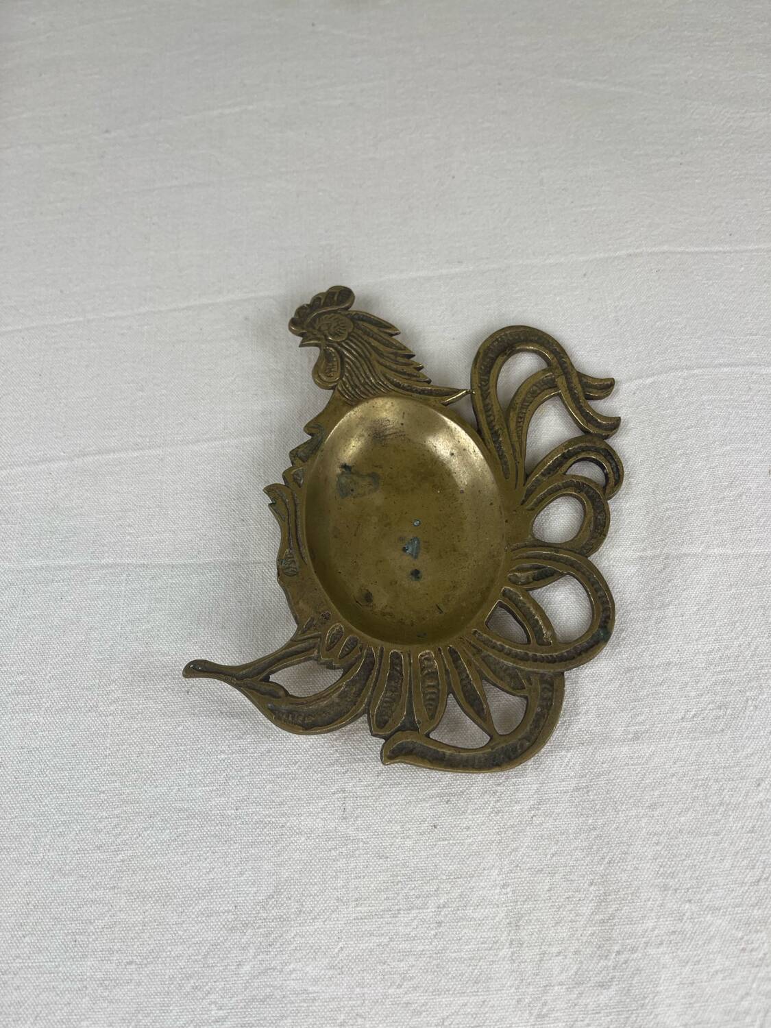 Brass rooster catchall