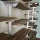 Unusual shelf, aluminium and wood