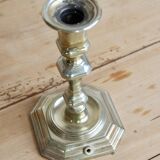 Large antique silver-plated candlestick - Shiny finish