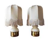 Pair of brass lamps