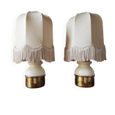 Pair of brass lamps