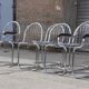 4 chairs & 2 armchairs in chrome-plated steel wire by Gastone Rinaldi, Italy 1970s