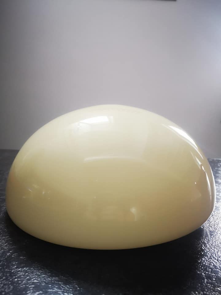 Abat day old ceiling lamp half globe ball opaline white industrial vintage tbe ø 24 cm