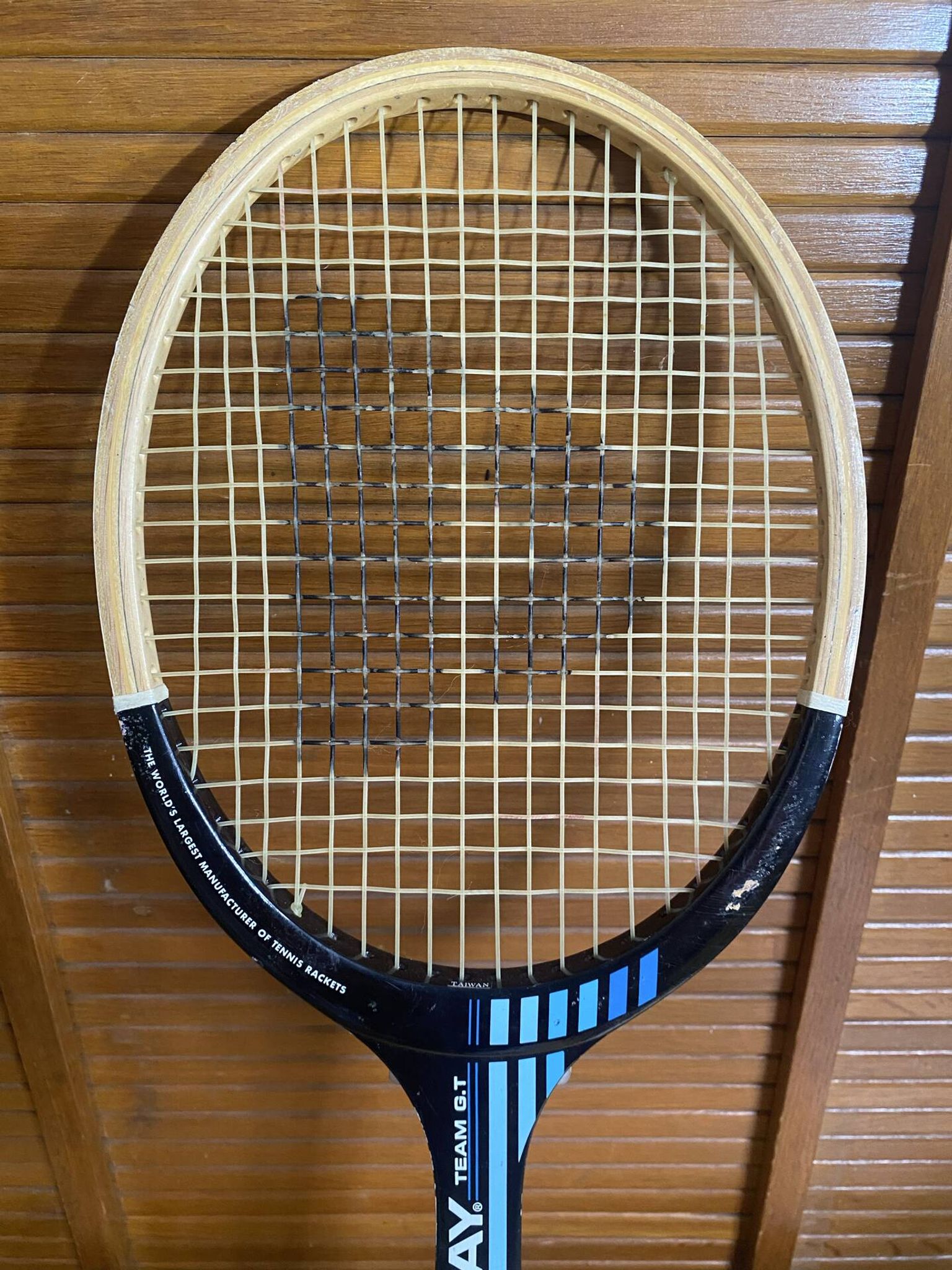 Vintage donnay team gt wooden tennis racket + donnay cover #