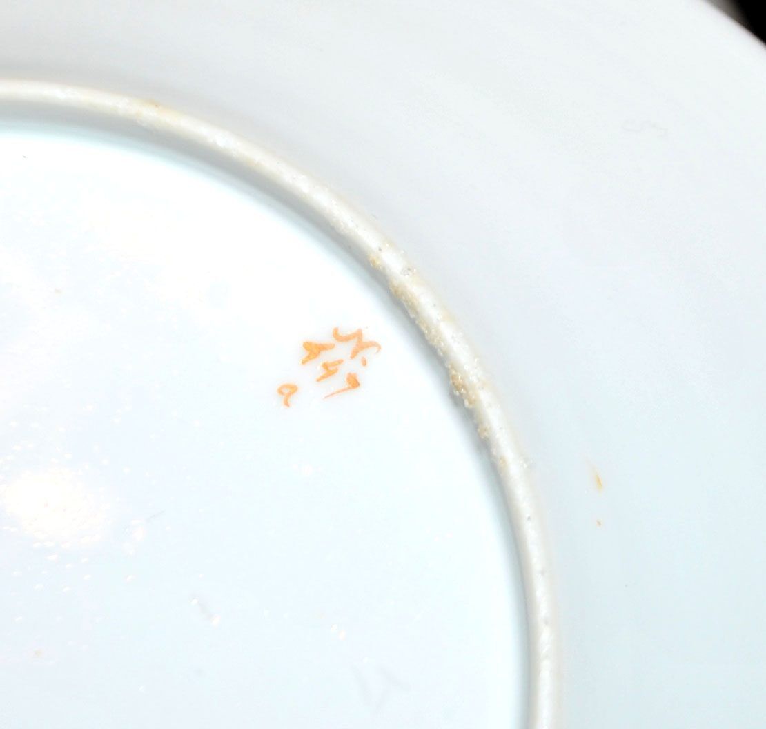 Niderviller set of 6 Empire plates and tureen in hard-paste porcelain with wheat decoration painted in gold, 1790