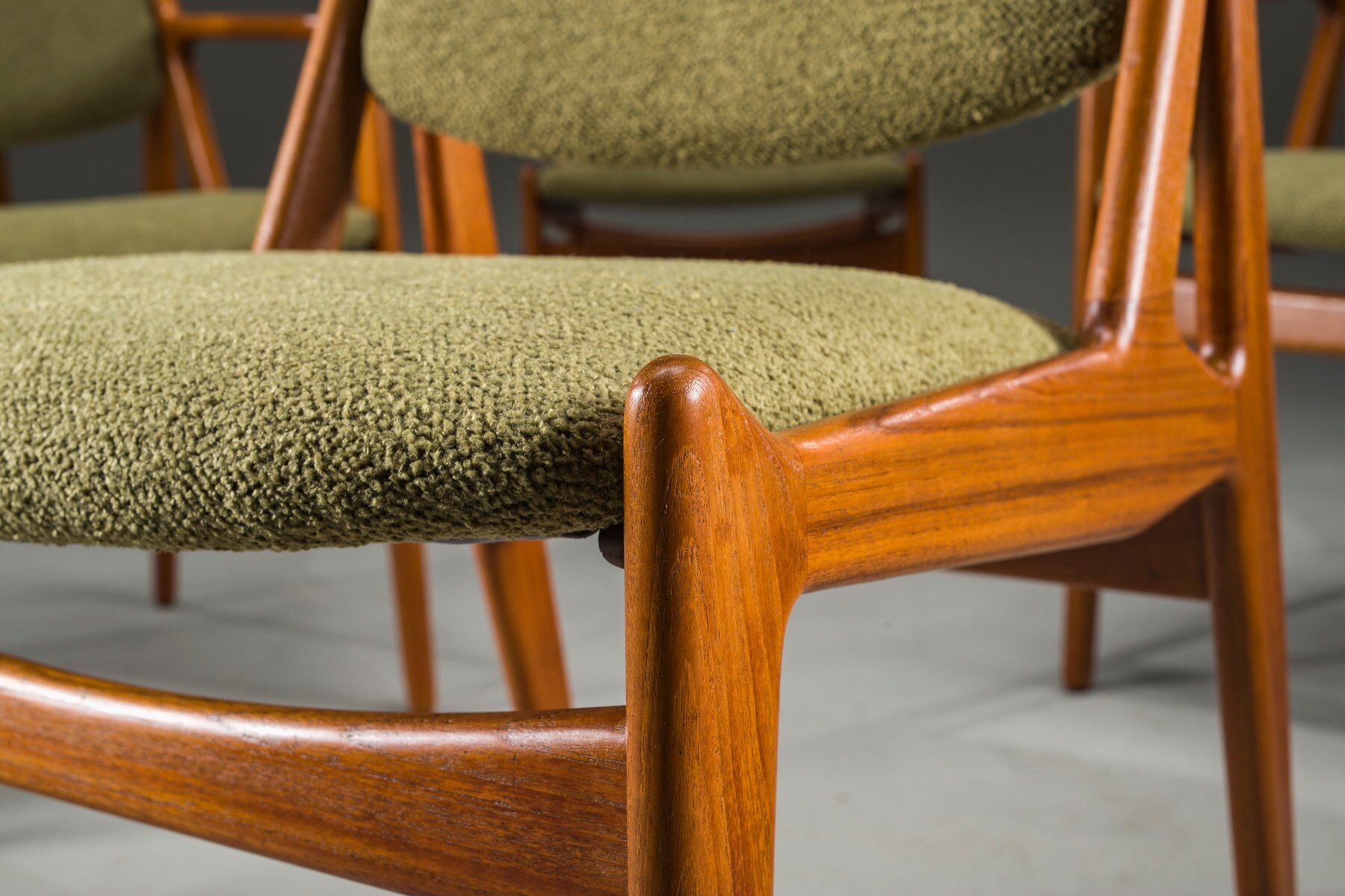 Danish Ella chairs in teak attributed to Arne Vodder for Vamo Sønderborg, 1960s, set of 6