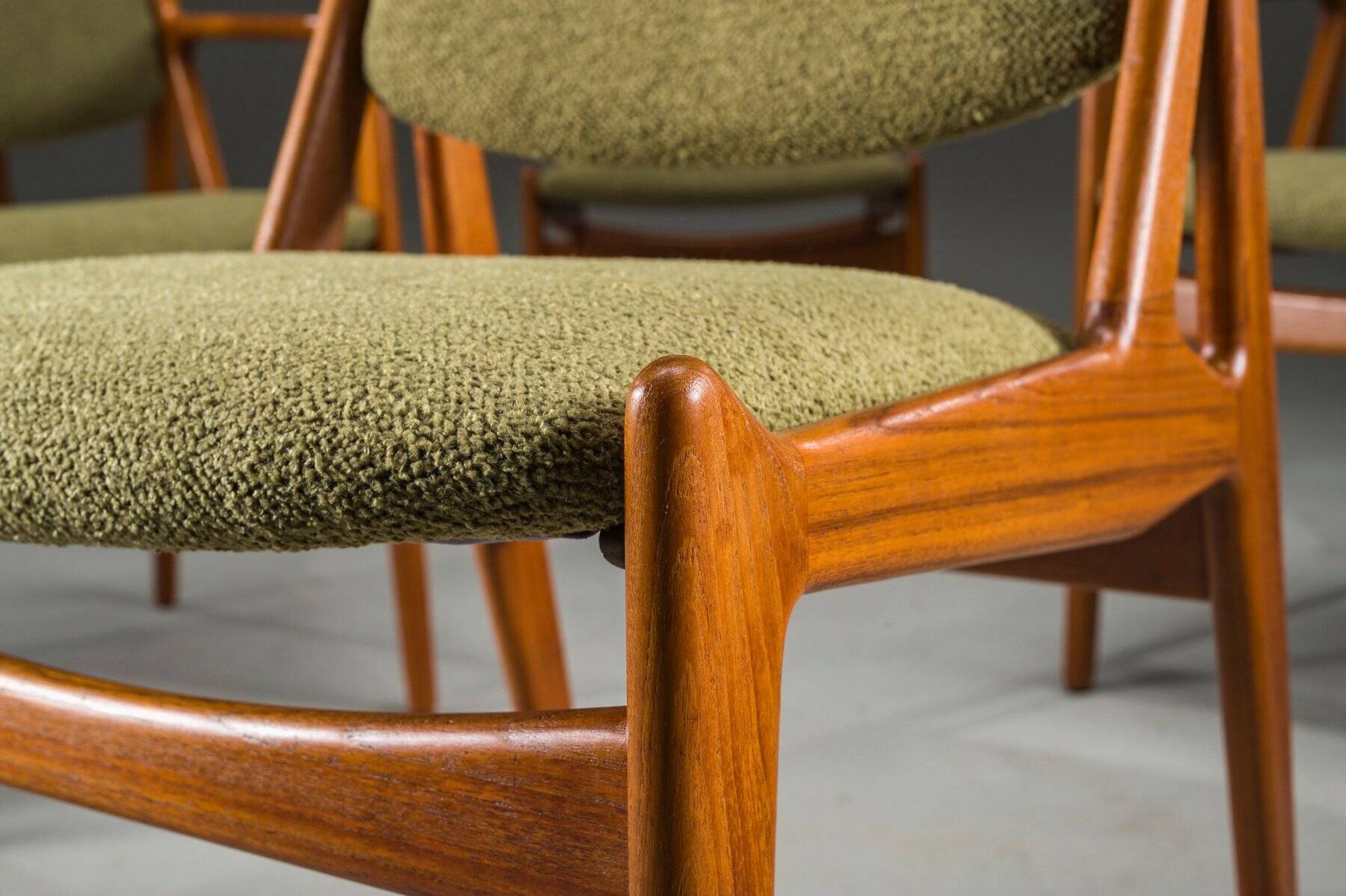 Danish Ella chairs in teak attributed to Arne Vodder for Vamo Sønderborg, 1960s, set of 6