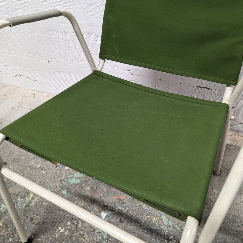 Fauteuil vintage métal et tissu
