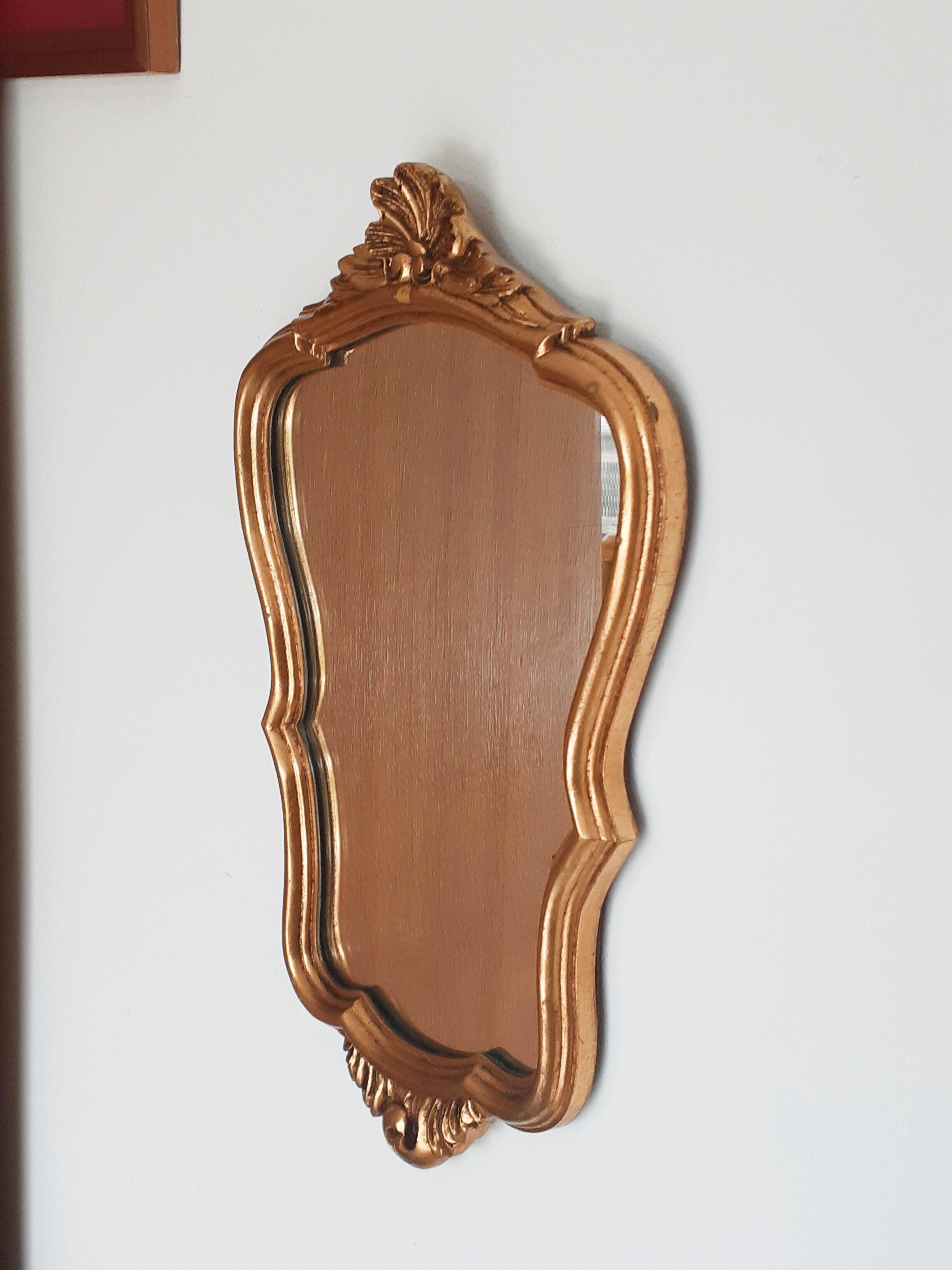 Mirror rocaille Louis XV style, gilded frame, 38 x 25 cm