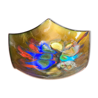 Bowl / empty enamelled copper pocket by Studio Laurana Rame d'Arte, Italy 1960