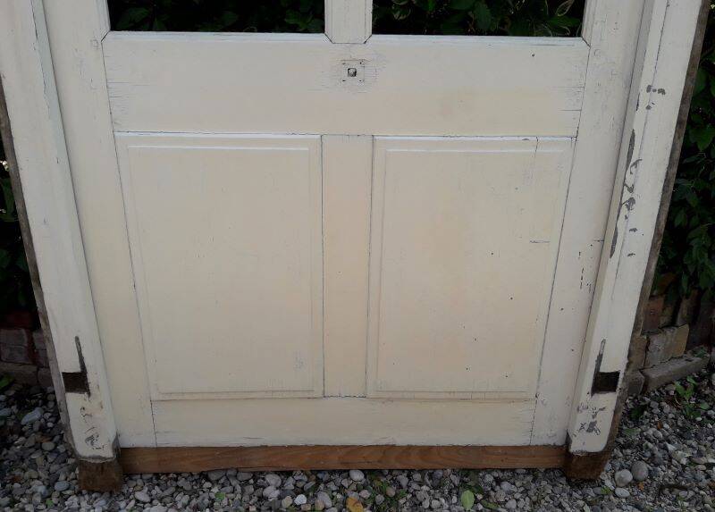 Old glazed door 211.5x105.5cm and its entrance door frame.