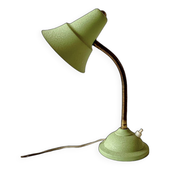 Lampe de bureau cocotte en métal et laiton - 1950