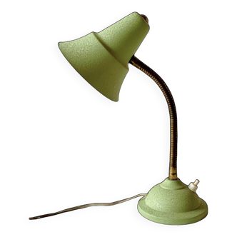 Metal and brass cocotte desk lamp - 1950