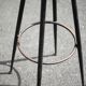 Set of 4 bar stools, metal and imitation leather stool, high stool