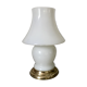 Vintage opaline and brass mushroom lamp