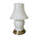 Vintage opaline and brass mushroom lamp
