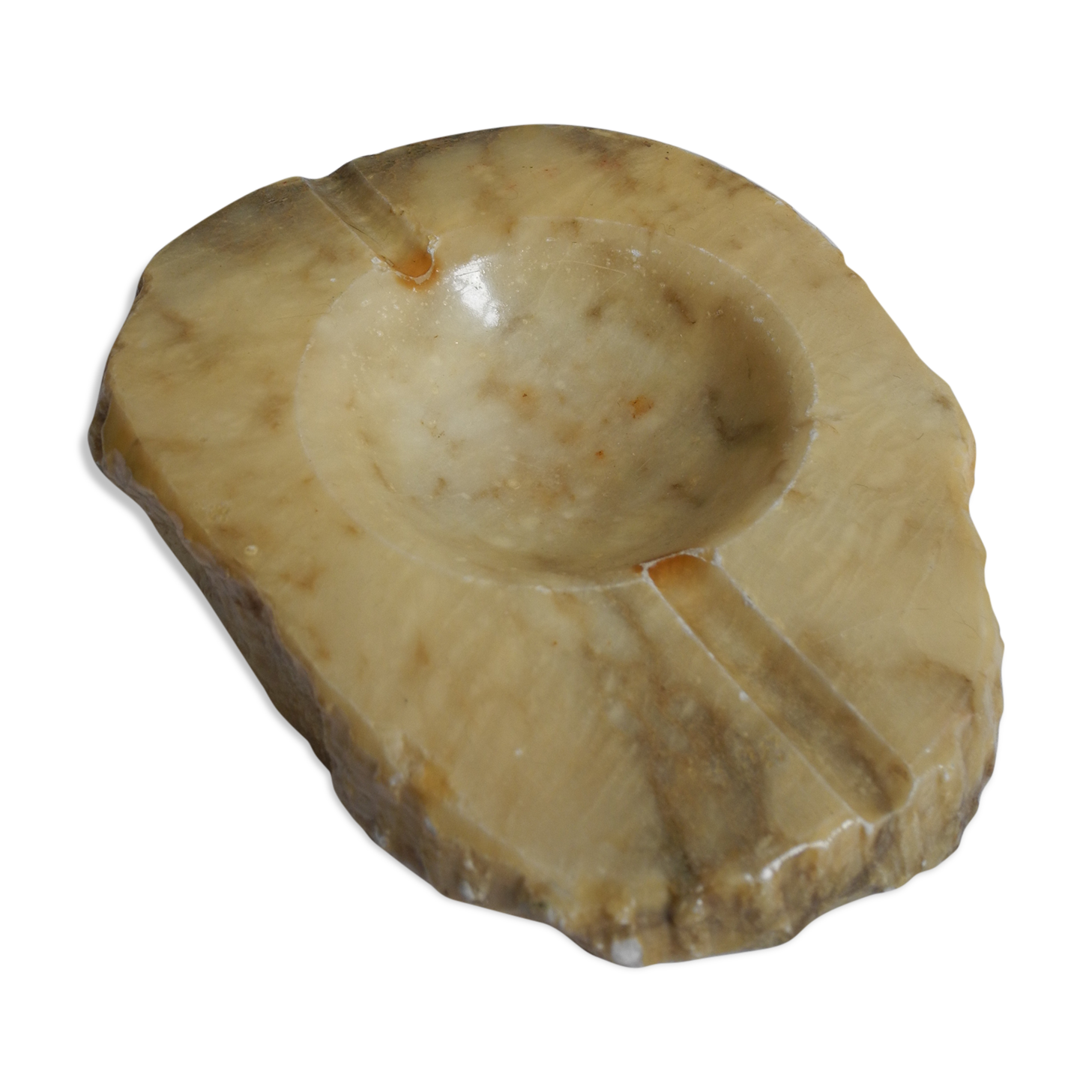 Alabaster ashtray, vintage retro decor