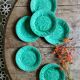 Set of 6 vintage green earthenware plates