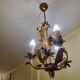 Set of 3 gold painted metal chandeliers