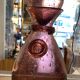 Biot blown glass wine decanter, pink color of the sands