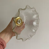 Vintage glass holophane pendant light