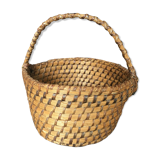 Woven straw handle basket