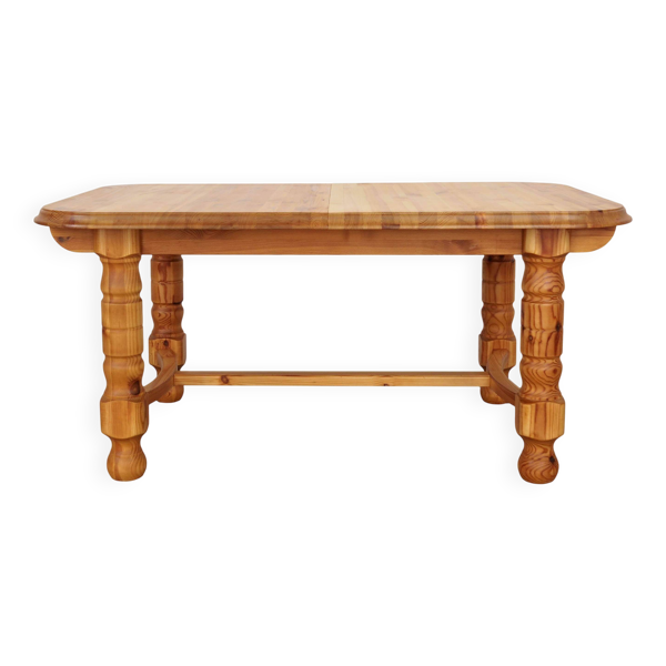 Table en pin, design danois, années 1970, fabrication&nbsp;: Danemark