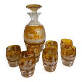 Bohemian crystal liquor service