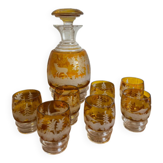 Bohemian crystal liquor service