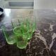 Set of 6 antique glasses in uraline – uranium glass – vintage